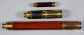 THREE BRASS TELESCOPES, 19TH C