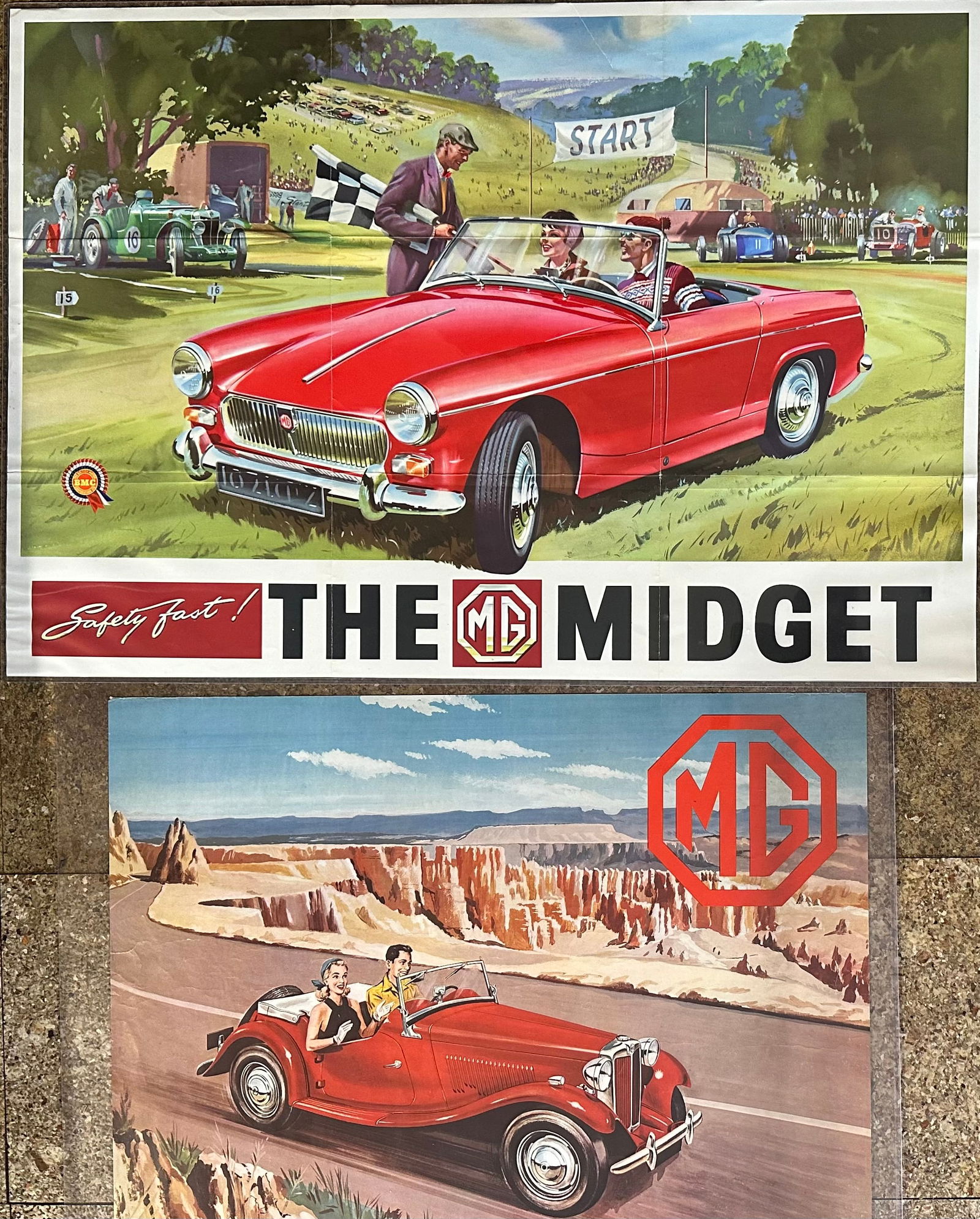 THREE BRITISH CAR DEALER POSTERS