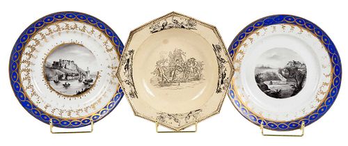 THREE BRITISH CERAMIC PLATES, ROYAL
