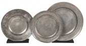 THREE BRITISH PEWTER CHARGERS1