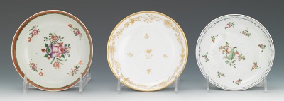 Three British Porcelain Tea Saucers