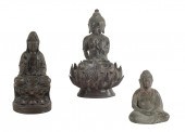 THREE BRONZE BUDDHIST DEITIES