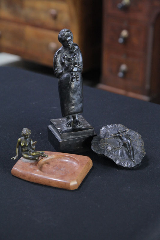 THREE BRONZE FIGURES. American