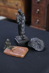 THREE BRONZE FIGURES. American