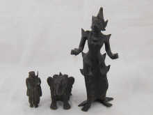 Three bronze Indian figures of