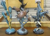 THREE BRONZE MARINE WILDLIFE S