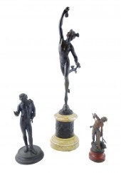 THREE BRONZE SCULPTURES, INCLU