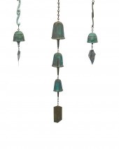 THREE BRONZE WINDBELLSThree br