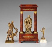 Three bronzes, clock stand: Di