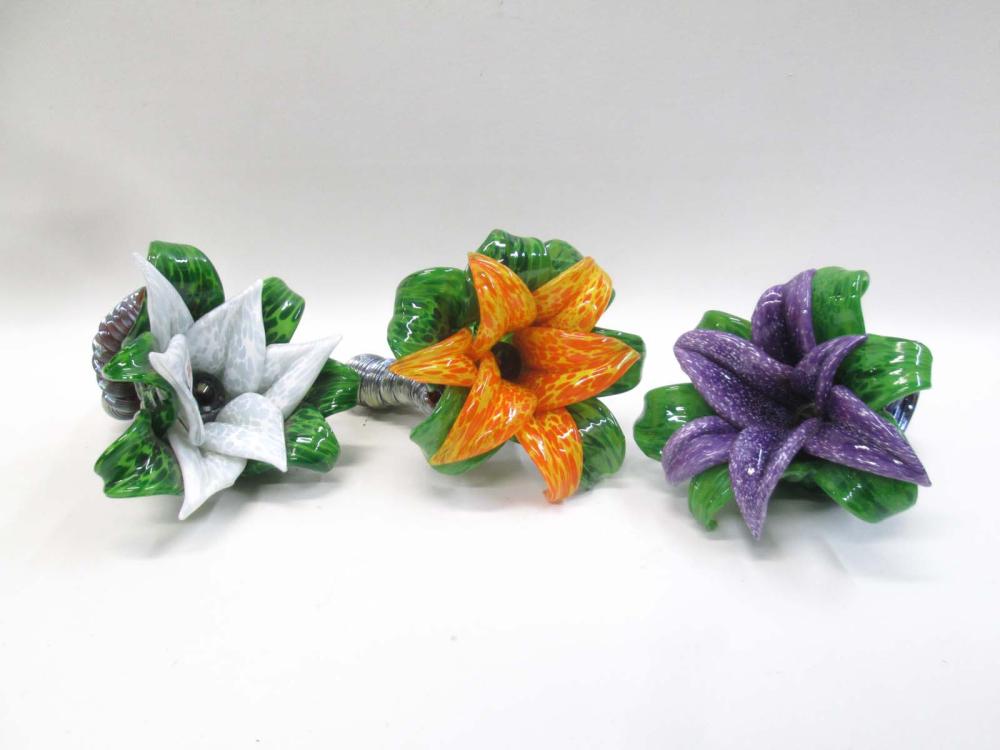 THREE BRYON SUTHERLAND ART GLASS