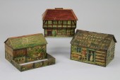 THREE BUILDING FORM TINS Litho