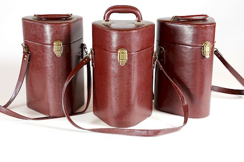 THREE BURGUNDY "LEATHERETTE"