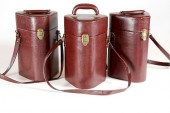 THREE BURGUNDY "LEATHERETTE" T