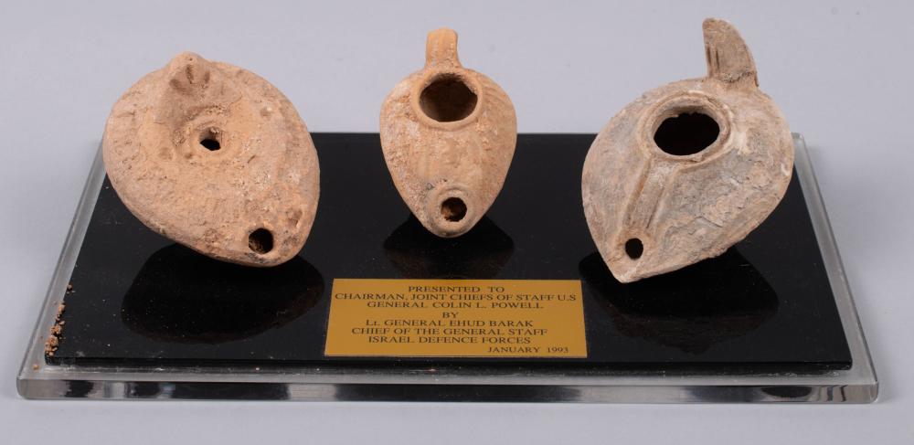 THREE BYZANTINE LAMPS FROM LT. GEN.
