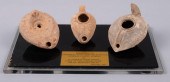 THREE BYZANTINE LAMPS FROM LT.