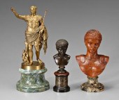 Three Caesar sculptures: one b