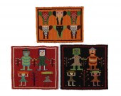THREE CAMEROONIAN LOOM BEADED