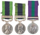 THREE CAMPAIGN MEDALS GV GSM I