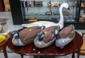 THREE CANADA GOOSE DECOYS; SWA