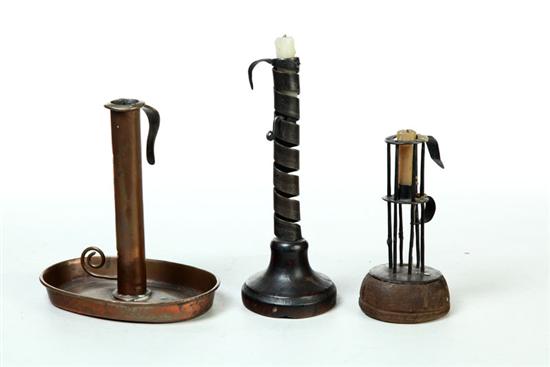THREE CANDLE STICKS.  American 