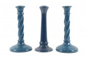 THREE CANDLESTICKS, 10” T X 5”