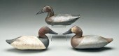 Three canvasback duck decoys: