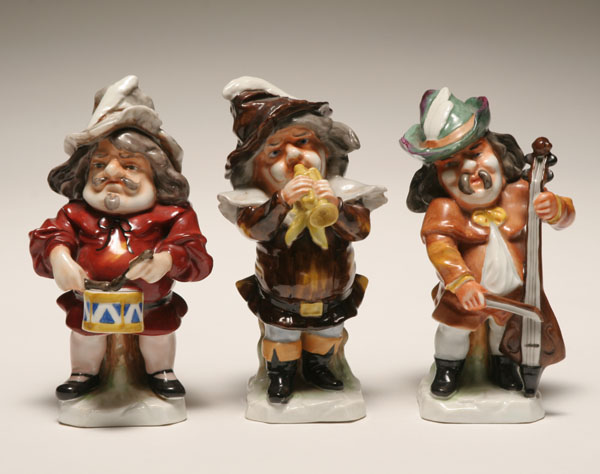 Three Capo di Monte dwarf