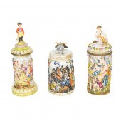 THREE CAPODIMONTE STYLE PORCEL