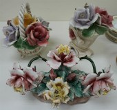 THREE CAPODIMONTE TYPE POLYCHR