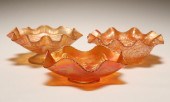 Three carnival glass Marigold