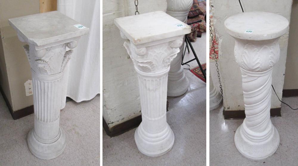 THREE CARRARA MARBLE COLUMN