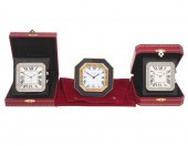 THREE CARTIER TRAVEL CLOCKS198