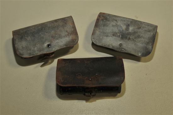 THREE CARTRIDGE BOXES. All