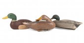 THREE CARVED AND HAND PAINTED