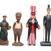 Three Carved and Painted Folk