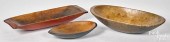 THREE CARVED AND PAINTED WOOD