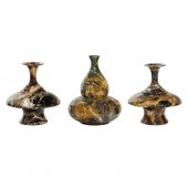 THREE CARVED AND POLISHED VARI