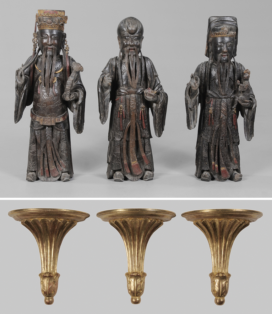 Three Carved and Polychromed