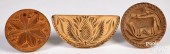 THREE CARVED BUTTERPRINTS, 19T
