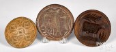 THREE CARVED BUTTERPRINTS, 19T