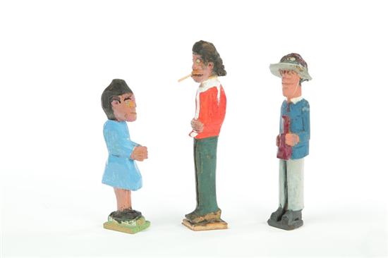 THREE CARVED FIGURES BY ELIJAH