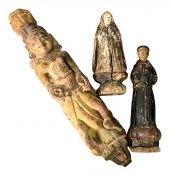 THREE CARVED FIGURESThree Carv