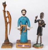 THREE CARVED FIGURES/WHIMSEYST