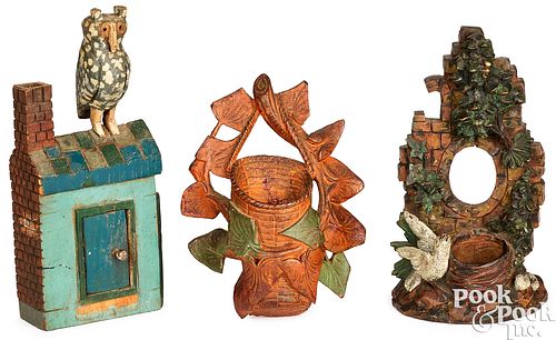 THREE CARVED FOLK ART ITEMSThree