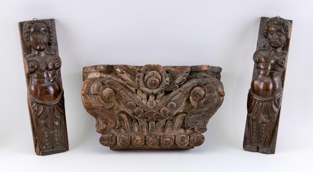 THREE CARVED FURNITURE OR
