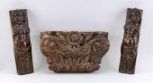 THREE CARVED FURNITURE OR ARCH