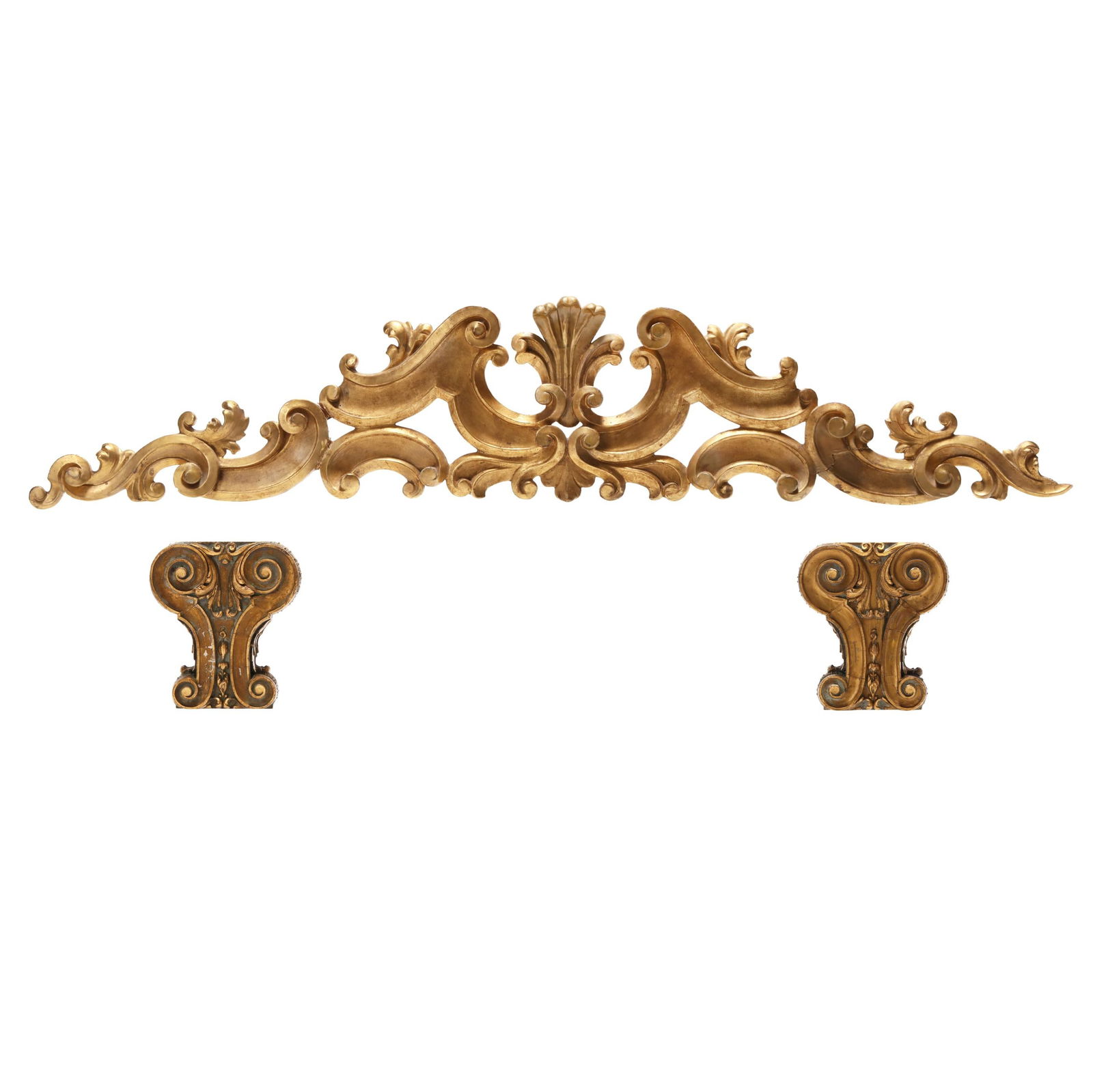 THREE CARVED GILTWOOD ARCHITECTURAL