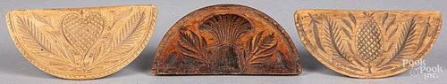 THREE CARVED HALF ROUND