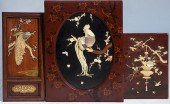 THREE CARVED JAPANESE PANELSTh