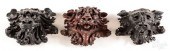 THREE CARVED LION HEAD WALL PL